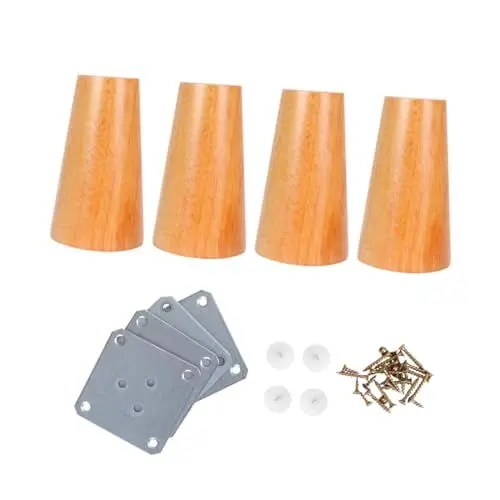 Produktbild: Hemobllo 10 cm Massivholz-Sofa-stützfüße Möbelbeine Ersatz-sofabeine Konisch für Schlafzimmer und Wohnzimmer
