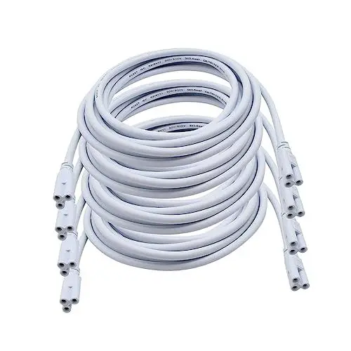 Produktbild: Hemobllo 4 Stück Drei-loch-plug-in Led Lampe Draht Geführtes Schlauchkabel Rohr Licht Birne Lampe Halter T5 Einstecken Doppelkopf Kunststoffbeschichteter Kupferdraht Weiß
