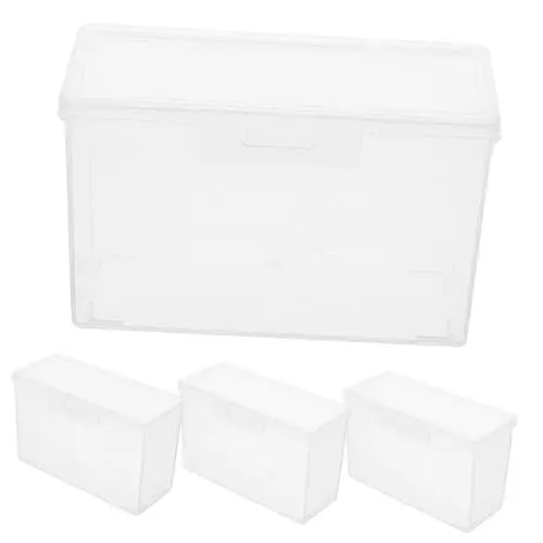 Produktbild: Hemobllo 4er-Box Mini-aufbewahrungsbox Reise-schmuckkästchen Organizer Für Kleine Objekte Fotobewahrer Aufbewahrungsbox Für Fotos Puzzle Schreibtisch Reisen Sammelalbum Plastik Weiß