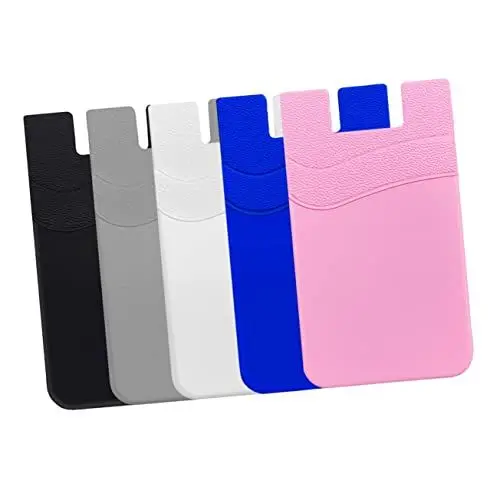 Produktbild: Hemobllo 5st Silikon-Handy-Karten Halter Tragbarer Telefonhalter Handy-rückentaschen Handy-geldbörsenhalter Hartschalenetui Handytasche Handyhalter Doppelschicht Kieselgel Handyhülle