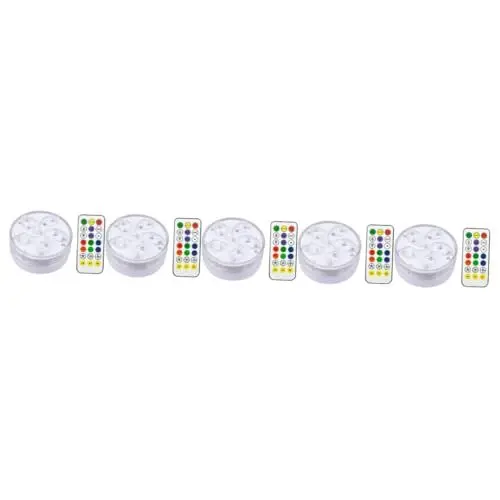 Produktbild: Hemobllo 5st Tauchlicht Tauchlampe Für Aquarien Teichwanne Aquariumbeleuchtung Tauchbeckenbeleuchtung Led-lampe Für Fischbecken Knopfbatterie Unterwasserbeleuchtung Fernbedienung Weiß