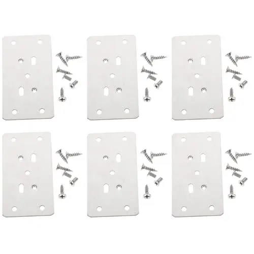Produktbild: Hemobllo Türscharnier-reparaturplatten-set 6-teilig Scharnier-reparaturplatten Aus Edelstahl Mehrloch-design für Einfache Montage