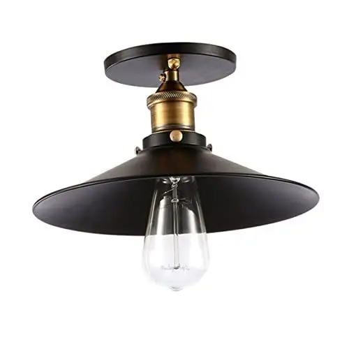 Produktbild: Hemobllo Deckenlampe Aus Metall Im Vintage-industrie-stil Bündige Montage Edison-stil für Küche Bar Esszimmer Einfach Zu Installieren Stahl E27-glühbirne Erforderlich