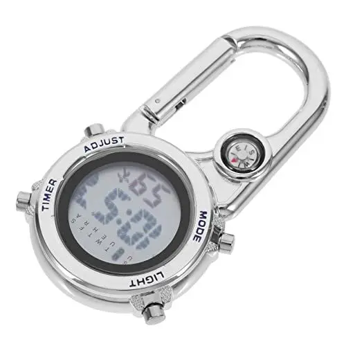 Produktbild: Hemobllo Bergsteigeruhr Ansteckkarabiner Uhr Clip Auf Digitaluhr Uhr Mit Kletterschnalle Outdoor-karabineruhr Digitaluhr Digitale Gürteluhr Clip-Uhr Tasche Herren Rucksack Metall