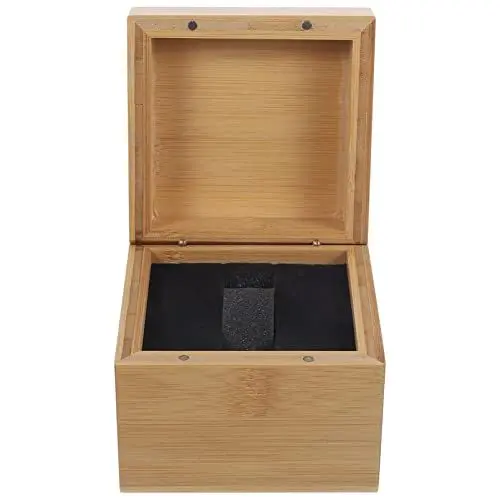 Produktbild: Hemobllo Einzelne Uhrenbox Kasten Flip-top-box Aus Bambus Vorratsbehälter Mit Bambusdeckel Displayhalter Für Uhren Uhrengehäuse Aus Holz Damenuhren Mann Schmuckkästchen Hölzern