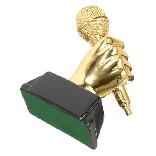 Produktbild: Hemobllo Handmikrofon Trophäe Für Gesangswettbewerbe Resin Musik Award Für Erwachsene Auszeichnung Für Schul Community-Events Detailreiches Design