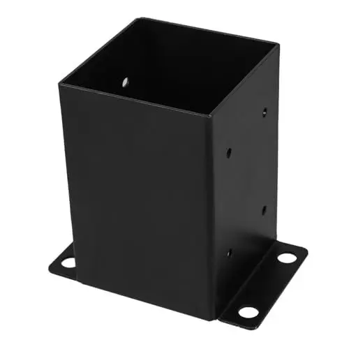 Produktbild: Hemobllo Holzzaun-Pergola-Halterung Halterung für Zaunpfosten Zaunpfostenhalterung aus Metall Briefkasten aus Metall Deckabstandshalter Metallhalterung Pavillon-Basis Kohlenstoffstahl Black
