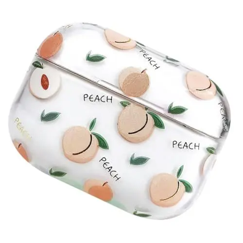 Produktbild: Hemobllo Wireless Earphone Case Pc Schutzcover Im Frucht-Design Für Pfirsich Kratzfest Stoßfest Präziser Schnitt Für Frauen Und Junge Mädchen