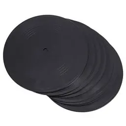 Produktbild: Hemobllo Leere Vinyl-Schallplatten Dekorativ Retro-Ästhetik-Schallplattenschilder Retro-Vinyl-Schallplatten-Untersetzer Musik-Party-Wandkunst-Dekoration Für Büro Zuhause Bar Musikliebhaber