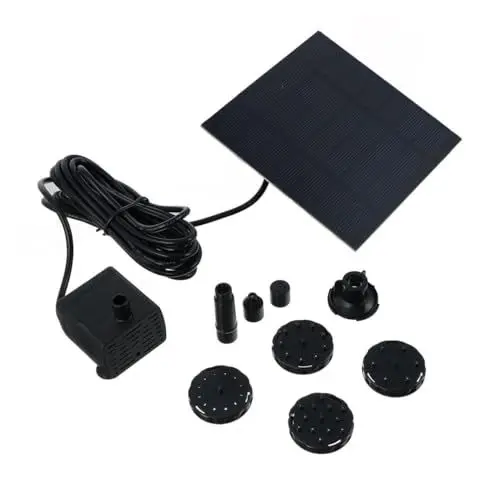 Produktbild: Hemobllo Solarbetriebene Wasserpumpe Für Gartenfontäne Sprühköpfe Für Verschiedene Wasserhöhen Für Teiche Vogelbäder Und Aquarien Hohe Effizienz Und Stabile