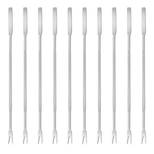Produktbild: HEMOTON 10 Stück Meeresfrüchte Gabeln Picks Edelstahl Meeresfrüchtegabeln Hummergabeln Krabben und Hummer Picking Meeresfrüchte Werkzeuge für Schalentiere, Krabbenbein,Obst, Dessert, Nüsse