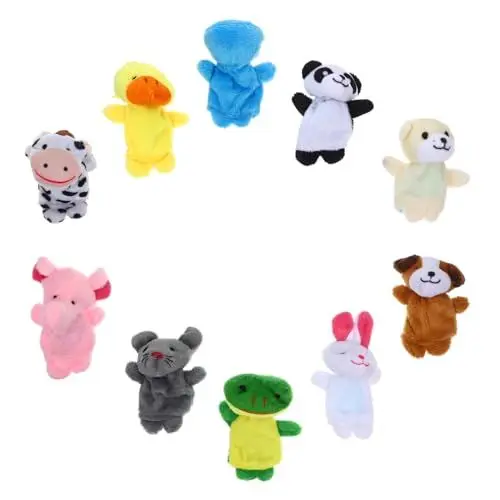 Produktbild: HEMOTON 10st Mini-fingerpuppen Dehnbare Fingerpuppen Kinderspielzeug Fingerpuppen in Tierform Tierhand-fingerpuppe Fingerpuppen Für Kinder Fingerpuppenspielzeug Cartoon-fingerpuppen Plüsch