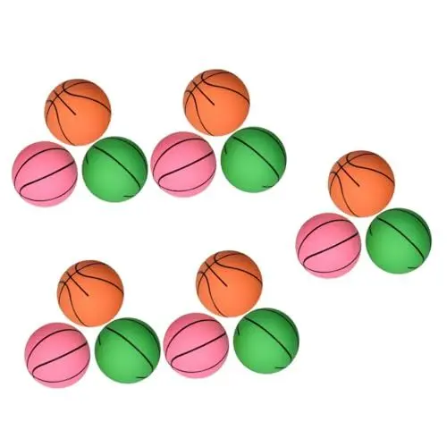 Produktbild: HEMOTON 15 STK Kleiner Basketball-Hüpfball Spielzeug für Kinder kinderspielzeug Spielzeuge Anti-Stress-Hüpfbälle farbige Springbälle Stressabbauer Hüpfender Ball Flipper Sprungball Student