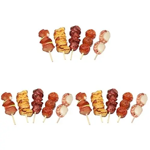 Produktbild: HEMOTON 15 STK Simulierte Grillspieße Kinderspielzeug Outdoor-Spielset für Kleinkinder Modelle gefälschtes Essen gefälschtes Grillfleisch Kinder Grillen künstlich Lebensmittel vorgeben PVC