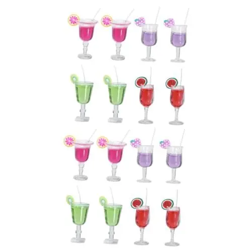 Produktbild: HEMOTON 16stücke Teiliges Miniatur Cocktail Modelle Für Puppenhäuser Realistische Dekoration Für Mini-häuser Fotografie-Requisiten Und Spielzeug