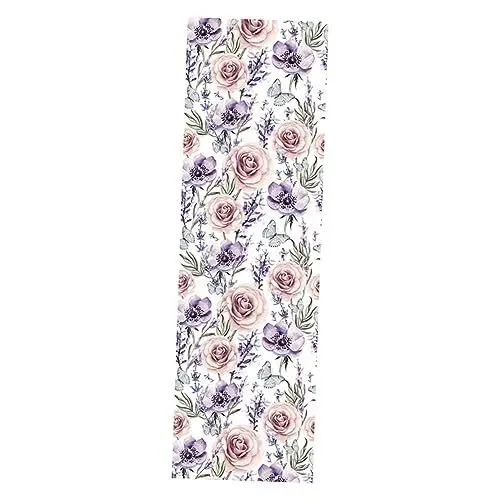 Produktbild: HEMOTON 45x200cm Selbstklebende Wandaufkleber Lavendel Rose Aquarell Hintergrund Dekorative Tapete Für Wohnräume