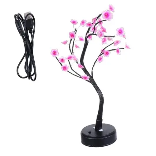 Produktbild: HEMOTON 1Stk Nachtlicht nachtlampe kinder night light for kids Pflaumenbaum-Designlampe Bonsaibaum beleuchten Dekor LED-Lampe Pflaumenbaum leuchtet Haushalt schmücken Baum Lichter Plastik