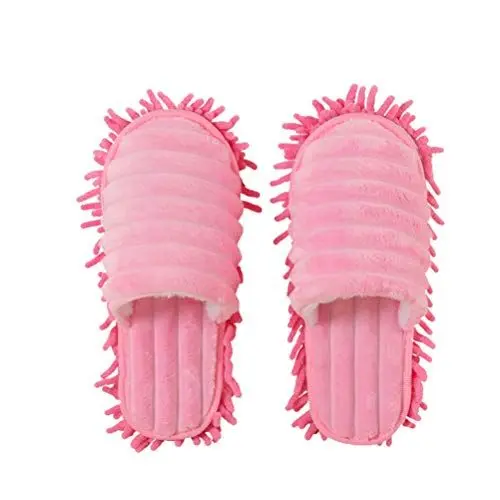 Produktbild: 1 Paar Bodenwischer Lazy Slippers Hausschuhe Mop Schuhe Reinigungspantoffeln Putzschuhe Microfaser Staubmopp Bodenreiniger Wischmop für Boden Schmutz Haare Reinigung