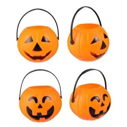 Produktbild: HEMOTON 1 Satz 12st Halloween-kürbis-beleuchtungs-deko-Requisiten Jack-o-Laternen-Lichter Halloween-schädellaterne Halloween Liefert Kürbiseimer Aus Abschlussball Lieferungen Plastik Kind
