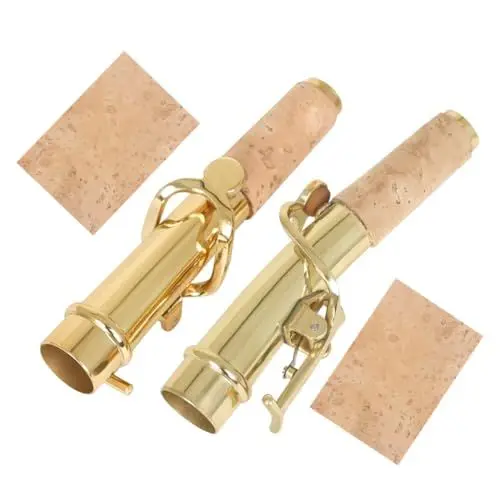 Produktbild: HEMOTON Ersatz Für Gebogenen/geraden Hals Des Sopransaxophons Saxophonhals-set Aus Messing Mit Korkplatten Für Saxophonspieler