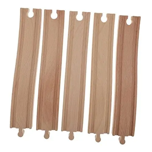 Produktbild: HEMOTON 1 Satz Track-Spielzeug Kinderspielzeug kinderzimmerdeko Bahngleislandschaft Zubehör für Spielzeugeisenbahnen Spielset aus Holz Autos Spielzeug Holzbahngleis Bahngleis aus Holz Spur