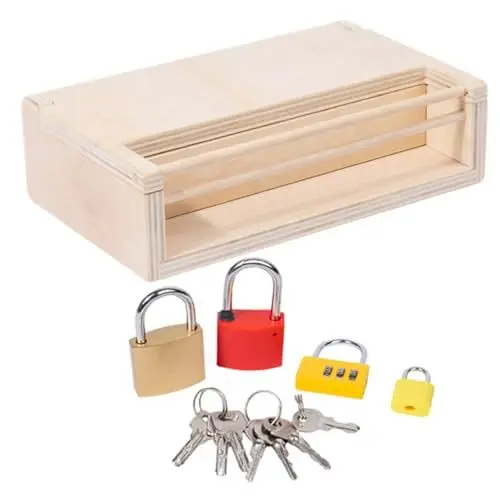 Produktbild: HEMOTON 1 Set Montessori Schlosskasten Kinderspielzeug Kleinkindspielzeug Kinderspielzeug Schlüssel Schlösser Lernspielzeug Für Kinder Lernspielzeug Für Kleinkinder Schloss