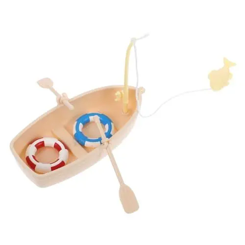 Produktbild: HEMOTON 1satz Miniatur Angelboot Dekoration Für Fischbecken Detailreiches Nautisches Boot Modell Für Tisch Und Bad Kompakte Holzboot Figur Für Kreative -landschaften