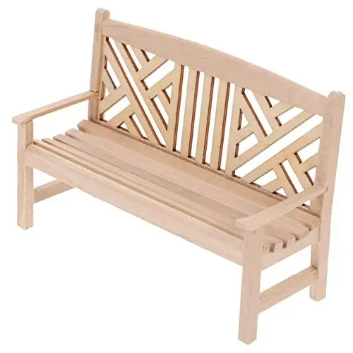 Produktbild: HEMOTON 1stk Puppenstuben-doppelsessel Puppenhaus Märchenbank Bankschmuck Puppenstube Garten Zubehör Miniaturbank Schreibtisch Landschaft Mädchen Anzug DIY Lieferungen Hölzern Junge Klein