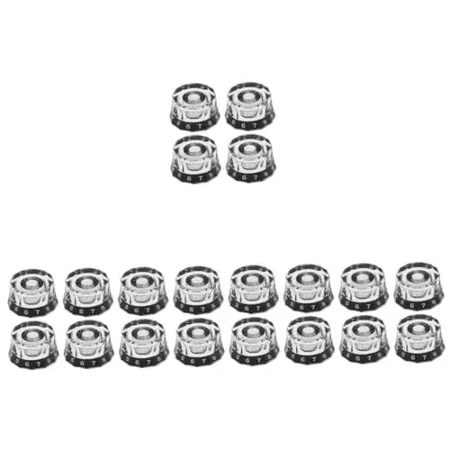 Produktbild: HEMOTON 20 Stück Gitarren Lautstärkeknopf Bass Knopf Potentiometer Knopf Hüte Lautstärkeregler Zubehör Gitarren Lautstärke Ersatz Bedienknöpfe Bass Lautstärkekappen Lautstärke Ton