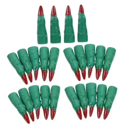 Produktbild: HEMOTON 24 Teiliges Halloween Nagelset Fingernägel Für Halloween Cosplay Requisiten Halloween Hexen Fingerabdeckungen Halloween Fingernägel Halloween Requisiten Streich Hexennägel