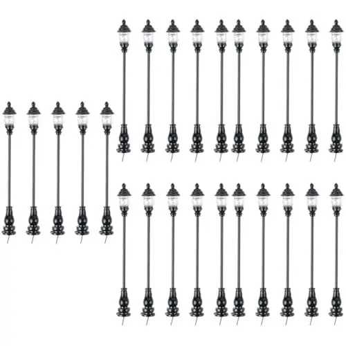 Produktbild: HEMOTON 25 STK Modell Gartenleuchte kleine Straßenlaterne weihnachtsdorf fee Lampe Miniatur Weihnachtsdekorationen im Freien Modelle Mini-Straßenlaternenmodell Mini-Parklampe Weihnachten