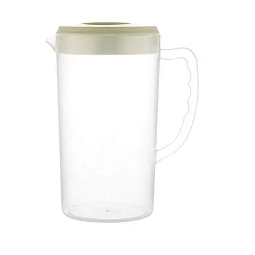 Produktbild: HEMOTON 2600ML Kühlschrankkrug Wasserkaraffe mit Deckel Wasserkrug Saftkaraffe Kunststoff Krug mit Skala für Heiß Kaltsaft Tee Saft Getränke Milch Kaffee Grün