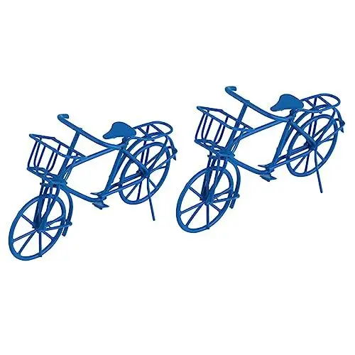 Produktbild: HEMOTON 2St Mini-Fahrrad für Kinder kindergeschenke hölzerne Paddel Miniaturornament Spielzeug Modelle Mini-Puppenhaus-Fahrrad selber Bauen Möbel Zubehör Eltern-Kind