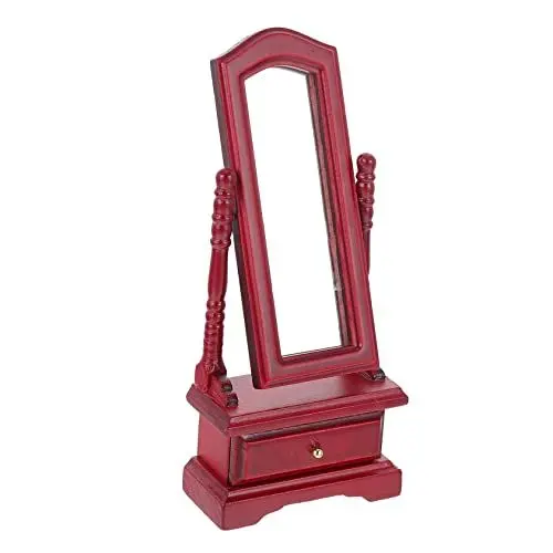 Produktbild: HEMOTON 2stücke Mini Haus Möbel Miniatur Vollkörper Spiegel Für Puppenhäuser Hochwertiger Dressing Mirror Perfektes Puppenzubehör Für Kreative Spielwelten