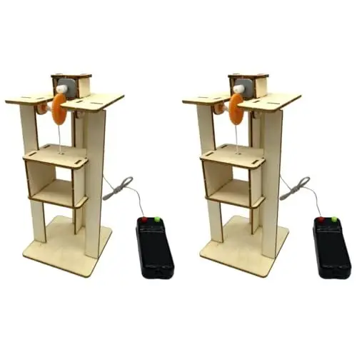 Produktbild: HEMOTON 2 Sets Spielzeug-aufzüge Für Kinder Holz-Aufzug-Spielzeug Frühes Lernspielzeug