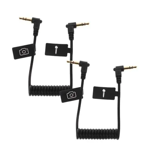 Produktbild: HEMOTON 2 Stück 3 5 Mm Auf Adapterkabel 90-Grad-audioanschluss Für & - Spiral-audiokabel