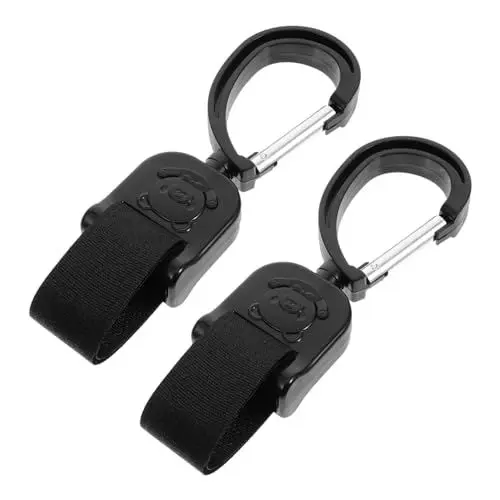 Produktbild: HEMOTON 2 Stück Kinderwagen Haken Zum Einkaufen Drehbare Kinderwagen Haken Zum Aufhängen Von Wickeltaschen Kinderwagen Haken Drehbare Kinderwagen Haken Zum Aufhängen Von Taschen