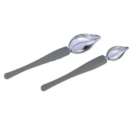 Produktbild: HEMOTON 2 Stück Saucier Löffel Edelstahl Niesellöffel Untertasse mit konischem Auslauf Dessertlöffel Dekorationslöffel Tropfen für Präzises Zeichnen Weihnachten Party Tortendeko Silber