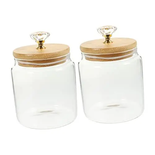 Produktbild: HEMOTON 2 Stücke Glas Vollkornmehl Teekocher Set Lebensmittelbehälter Mit Deckel Glaskanister Set Kaffeebohnen Behälter Gläser Teeblätter Kanister Multifunktions Teeglas Teeversorgung