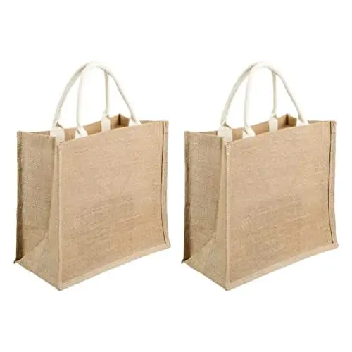 Produktbild: HEMOTON 2st Einkaufstasche Aus Leinen Wein Geschenktüte Jute-Tasche Tragetasche Für Damen Wiederverwendbare Tragetaschen Tragbare Einkaufstasche Handtasche Graffiti Gemüse Fräulein Leinen-