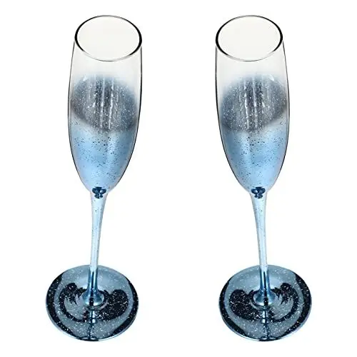 Produktbild: HEMOTON 2st Farbige Sektgläser Trompetentoast Flötenpaar Weinkelche Gläser Kelch-cocktailgläser Gläser Für Whiskey-becher Sektflöten Gläser Weinbecher Dekorativ Glas Schmücken