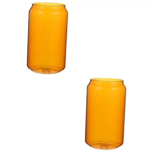 Produktbild: HEMOTON 2st Kaltgetränkebecher Aus Glas Kann Becherglas Cocktailgläser Bier Kann Glas Whiskey-flöten Trinken Kann Gläser Wassergläser Bierglas Pilsner Glas Glasdose Milch Wodka Dosen-