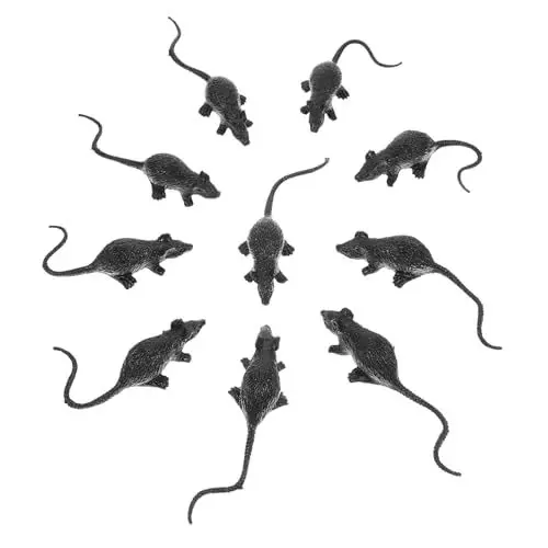 Produktbild: HEMOTON 30 STK Halloween- -Requisiten Schreibtisch-Klappstuhl Minifigur gefälscht Gummi Modelle katzenspielzeug Simulationsmaus Rattendekorationen schmecken Spielzeugzimmer kleine