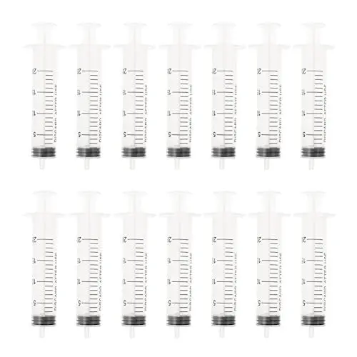 Produktbild: HEMOTON 30 Stücke Plastikspritze Kunststoff Futterspritze Dosierspritze Marinierspritze Ölspritze Einmalspritzen für Flüssigkeiten Öl Kleber Applikator Industrielle Gebrauch 20ml