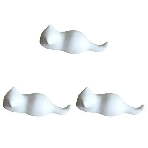 Produktbild: HEMOTON 3 STK Essstäbchenhalter Aus Keramik Tierische Essstäbchenablage Zoa Löffel-gabelhalter Aus Porzellan Keramikhalter Für Die Küche Lippenstifthalter Weiß Kätzchen Japan