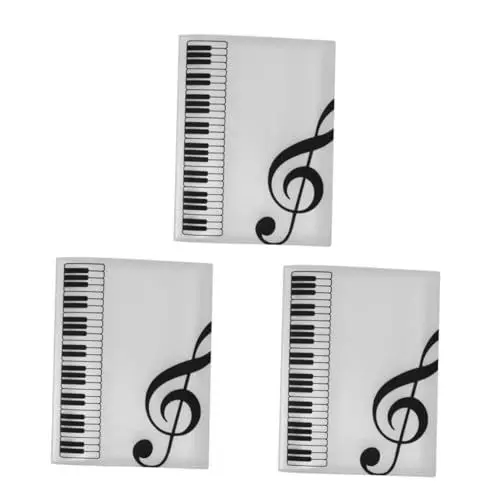 Produktbild: HEMOTON 3 Teiliges Notenheft Präsentationsmappe Flip Folio Blaskapelle Musikaktenhalter Daumenkino Blaskapelle Musikmappen Mit Taschen Musikdateimappe Weiß Abs
