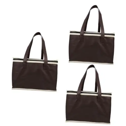 Produktbild: HEMOTON 3 Stücke Isolierte Taschen für Camping Lebensmittel Wärmer Isolierte Einkaufstüte Vlies Stoff