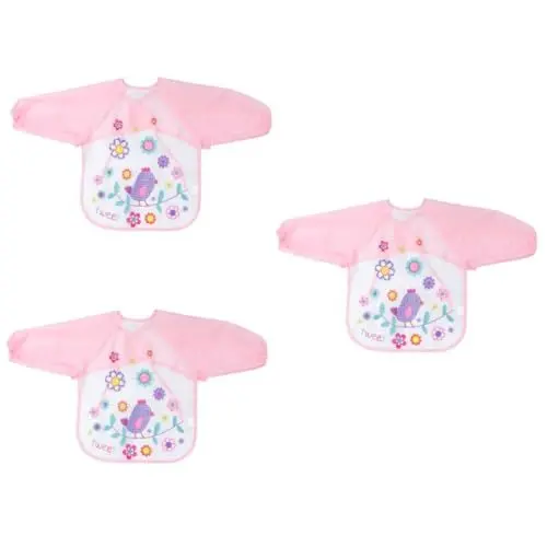 Produktbild: HEMOTON 3st Malschürze Kunstschürzen Für Kinder Langärmelige Schürze Kleinkind-spielschürze Ärmel Lätzchen Malen Für Kleinkinder Fingerfarbe Malkittel Lange Ärmel Rosa Kleidung Essen