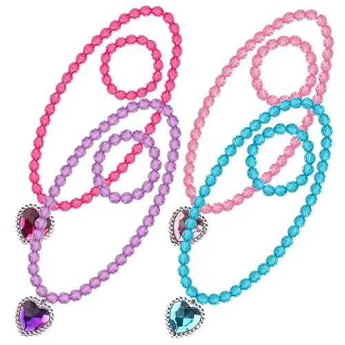 Produktbild: HEMOTON 4er-set Prinzessinnen-halsketten-set Für Mädchen Stilvoller Schmuck Ankleideparty-accessoires