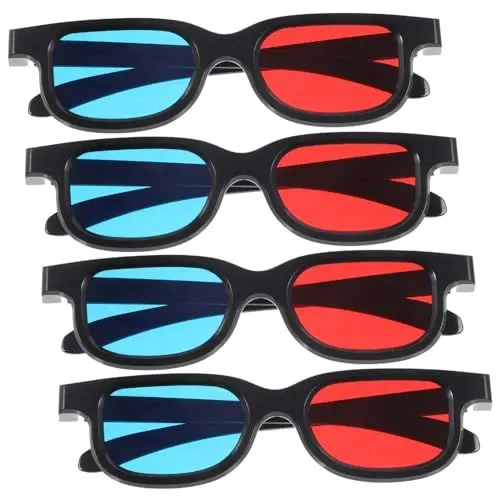 Produktbild: HEMOTON 4 Stück 3D-Brille Aktive Shutter-Brille 3D-Computerbrille Heimkino-Brille leuchtbrillen kunststoffgläser 3D-Sichtbrille 3D-Filmbrille für Filme Handy Beamer Brillengestelle Plastik